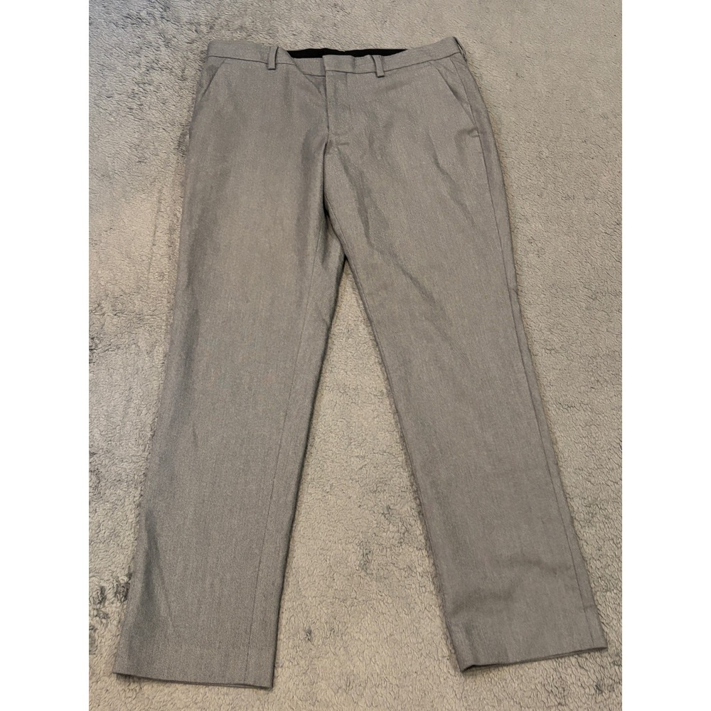 Express Extra Slim Gray Dress Pants Mens 29x30 Flat Front Stretch Trousers